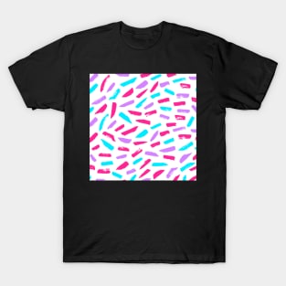 Pop of Pink, Purple, and Blue Pigment Pattern T-Shirt